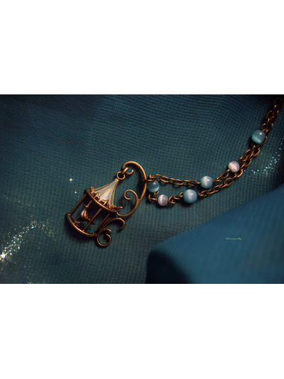 Бохо-подвеска "Птичка счастья" с кошачьим глазом