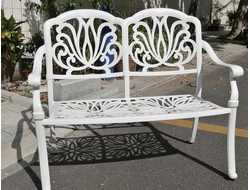 Белая скамья из литого алюминия Valencia
