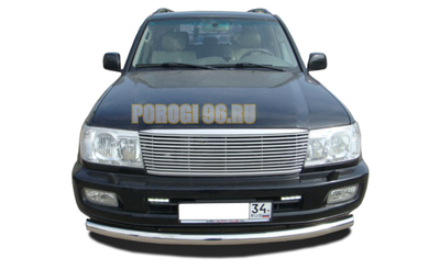 Защита переднего бампера (радиус) d76 для Toyota Land Cruiser 100 (1998-2006)