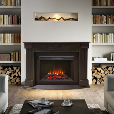 Угловой электрический камин Венеция BL с очагом Sparta 25.5 LED