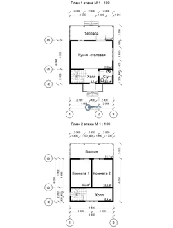 Д-18 ДАЧНЫЙ ДОМ ИЗ БРУСА:ГАБАРИТНЫЕ РАЗМЕРЫ: (8Х6М), ОБЩАЯ ПЛОЩАДЬ: 96М²