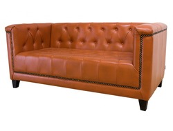 2-местный диван Семеон Орион айс ткань рогожка, цвет ножек - орех, размер 1300х800х800 сидение 440