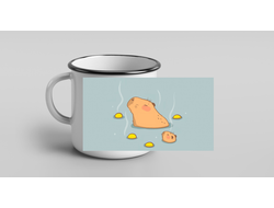 Кружка металлическая эмалированная Капибара, Kapibara-san №22