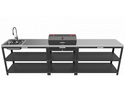 Стол-гриль с решёткой из нержавеющей стали