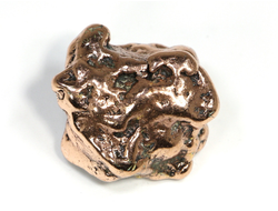 Медь полированная с одной стороны, коллекционный образец, США (35*30*22 мм, вес: 85 г) №23901