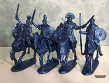 Всадники Римляне - 6 шт, без лошадей. синий полиэтилен.