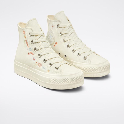 Стильные с вышитыми цветочками Кеды Converse All Star Lift Embroidered Floral A01586C