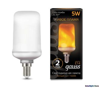 Gauss LED T65 Flame 5w 815 E14