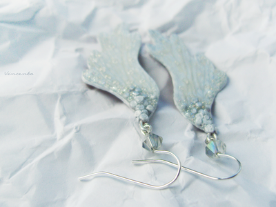 "Крылышки Облачной Феи", серьги в стиле фэнтези