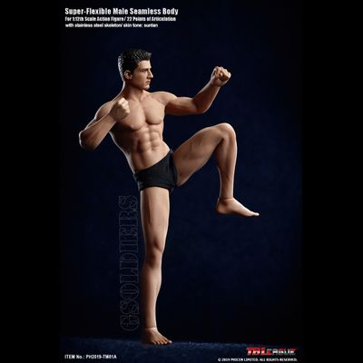 Супер-подвижное бесшовное мужское тело с головой - Коллекционная фигурка 1/12 scale Super Flexible Male Seamless Body (Including head) (PH2019-TM01A) - TBLeague