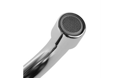 Смеситель для кухни с гайкой двухрыжачный, Силумин, Хром, Accoona A4670