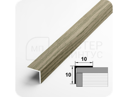 Алюминиевый отделочный уголок Лука УП 10х10мм. клен северный