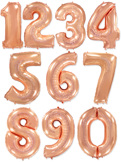 Шар-цифра 102 см с гелием Розовое золото
