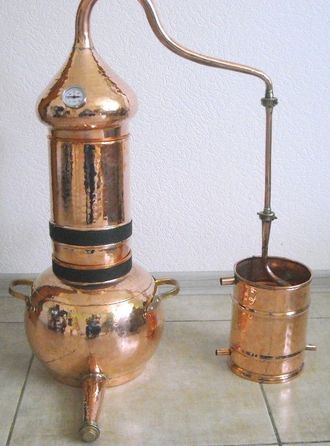 Медный аламбик 20л-40л с колонной и с отводом Португалия CopperCrafts арт.1033