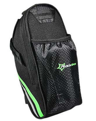 Сумка RockBros С7 под седло, карман под флягу, черно-зелен.