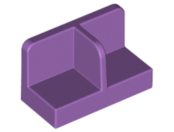 Panel 1 x 2 x 1 with Rounded Corners and Center Divider, Medium Lavender (93095 / 6177197)