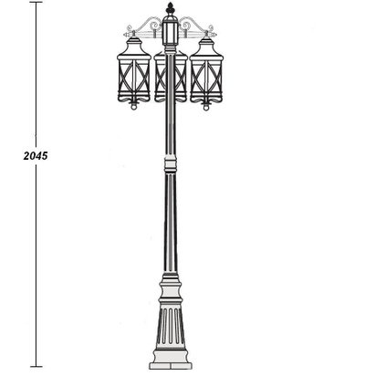 Садово-парковый светильник серии  Lucerna  3bg (178см)