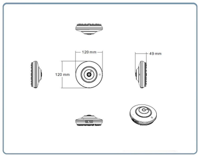 Панорамная WiFi/LAN видеокамера с DVR и аудиоканалом, Full HD 2 Mp (freeip PRO)