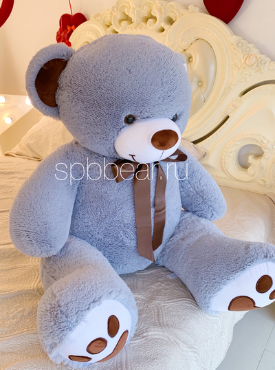 Большой плюшевый мишка 150 см серый Тони