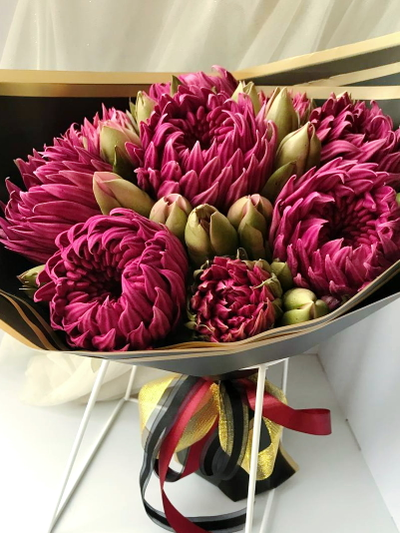 хризантемы из зефира