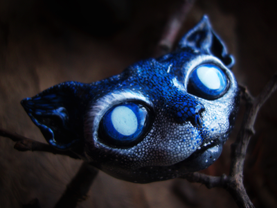 "Дух лунного света, кот Фебы", необычная брошь в стиле фэнтези