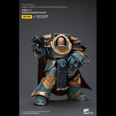 Претор-катафракт Сынов Хоруса (Warhammer Horus Heresy) - КОЛЛЕКЦИОННАЯ ФИГУРКА 1/18 Sons of Horus Legion Praetor in Cataphractii Terminator Armour (JT9619) - JOYTOY