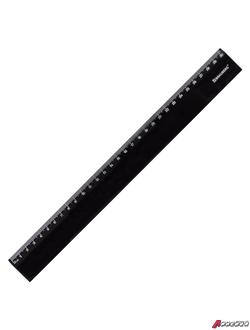 Линейка пластиковая 30 см BRAUBERG, непрозрачная, черная. 210776