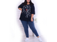 Женская футболка больших размеров из хлопка арт. 10130-9537 (цвет темно-синий) Размеры 66-80