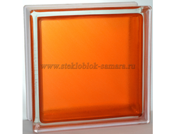 Стеклоблок Vitrablok окрашенный внутри арктика оранжевый