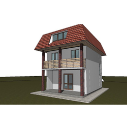 Двухэтажный дом с одной спальней 55м² (S22)