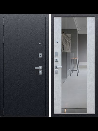 Дверь входная Спартак Б с зеркалом