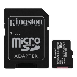 Карта памяти Kingston Canvas Select Plus microSDHC UHS-I + адаптер, SDCS2/16Gb