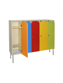 ШКАФ ДЕТСКИЙ ШРР-5 (ЛДСП) НА МЕТАЛЛОКАРКАСЕ С РЕШЕТКОЙ