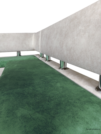 Кухонный угловой диван "Форум-4", Зеленый/Слоновая кость Левый