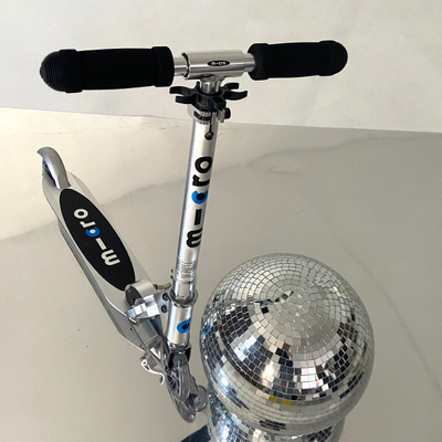 Самокат Micro Sprite Серебристый LED