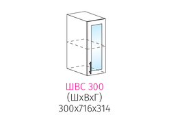 ШВС 300 Шкаф настенный 1-дверный со стеклом
