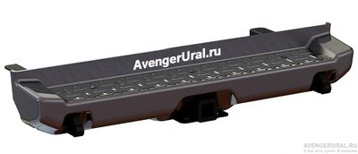 Бампер  задний с квадратом под фаркоп УАЗ Pickup 2010- лифт