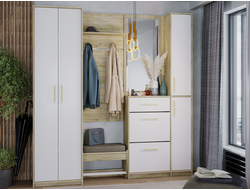 Композиция Прихожей Эдем-1 Дуб сонома/Белый жемчуг