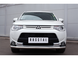 Защита переднего бампера d63 (секции) MITSUBISHI OUTLANDER 2014-2015
