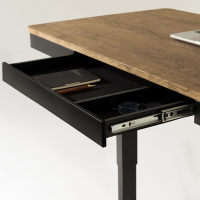 Умный стол 140×70 чёрный | массив дуба венге