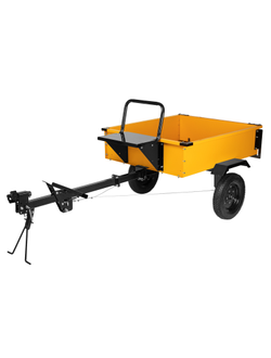 Прицеп для мотоблока TT-500, оцинк., груз. 500 кг, рег. сцепка, колеса 4.00-10, в упаковке Denzel