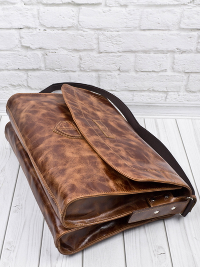 Кожаная сумка через плечо Albano Premium cognac (арт. 
5006-53)