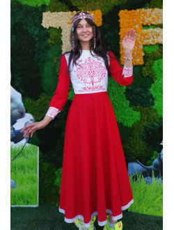 Платье Древо времени крапива красное