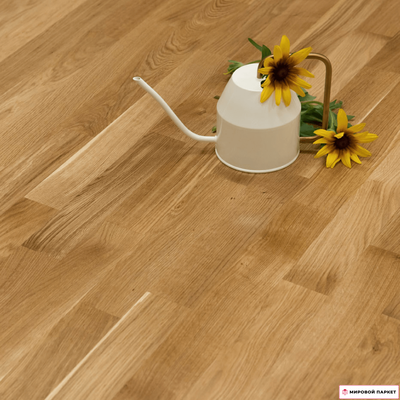 Паркетная доска PolarWood Classic Дуб Тундра 188 мм 3-х полосная без фаски лак замок 2G толщина 14 мм 3.41 м2