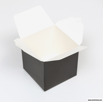 Коробка квадратная, черная, 12 х 12 х 12 см