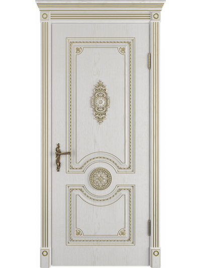 VFD. GRETA/ BIANCO CLASSIC PG. ГРЕТА/ БЬЯНКО КЛАССИК-ПАТИНА ЗОЛОТО. ПОЛОТНО ГЛУХОЕ