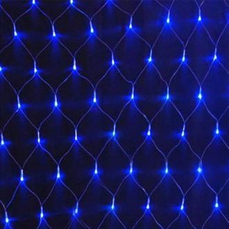 Гирлянда-сетка 160 светодиодов, небьющиеся лампочки, 1.2*1.2м., синяя (гарантия 14 дней)