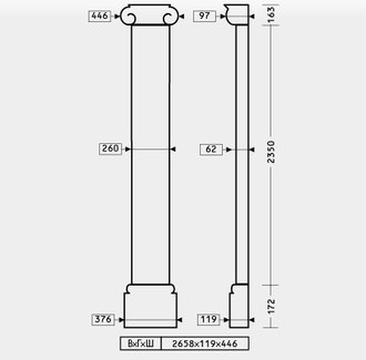 Пилястра 4.20.202 - 260 мм