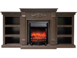 Электрокамин Брукс LUX WT с очагом Fobos