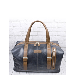Кожаная дорожная сумка Campora Premium dark blue (арт. 
4019-54)